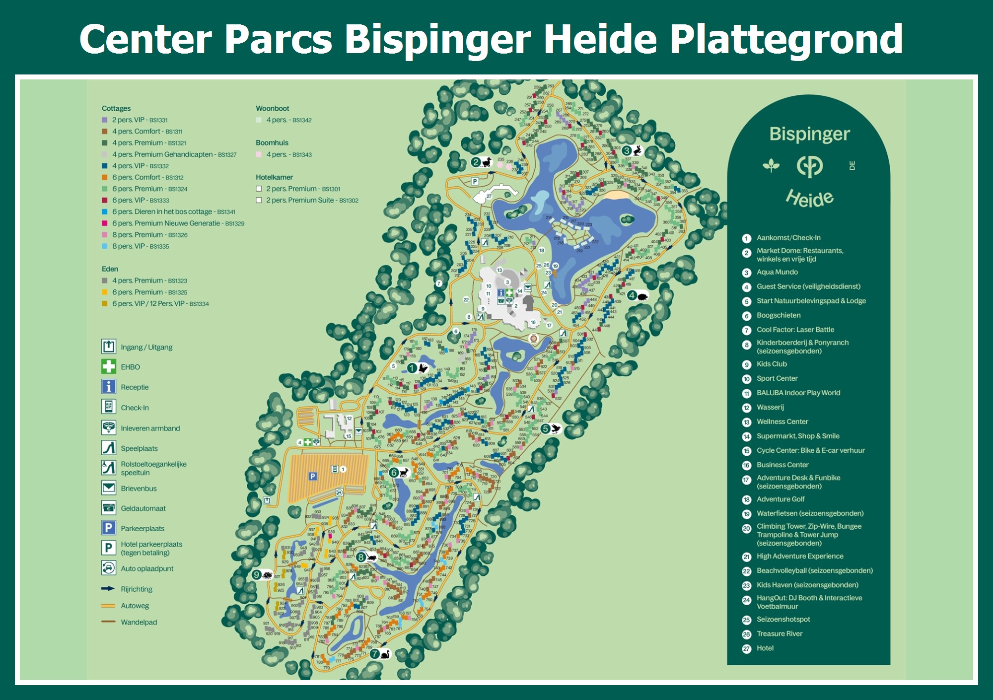 Plattegrond Center Parcs Bispinger Heide