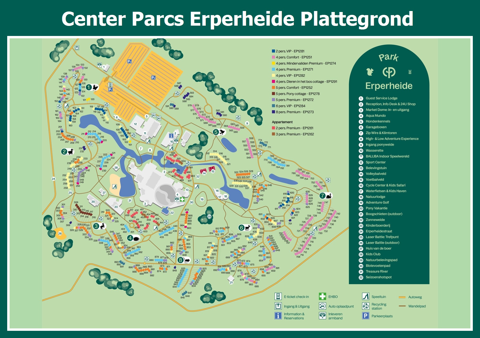 Plattegrond Center Parcs Erperheide