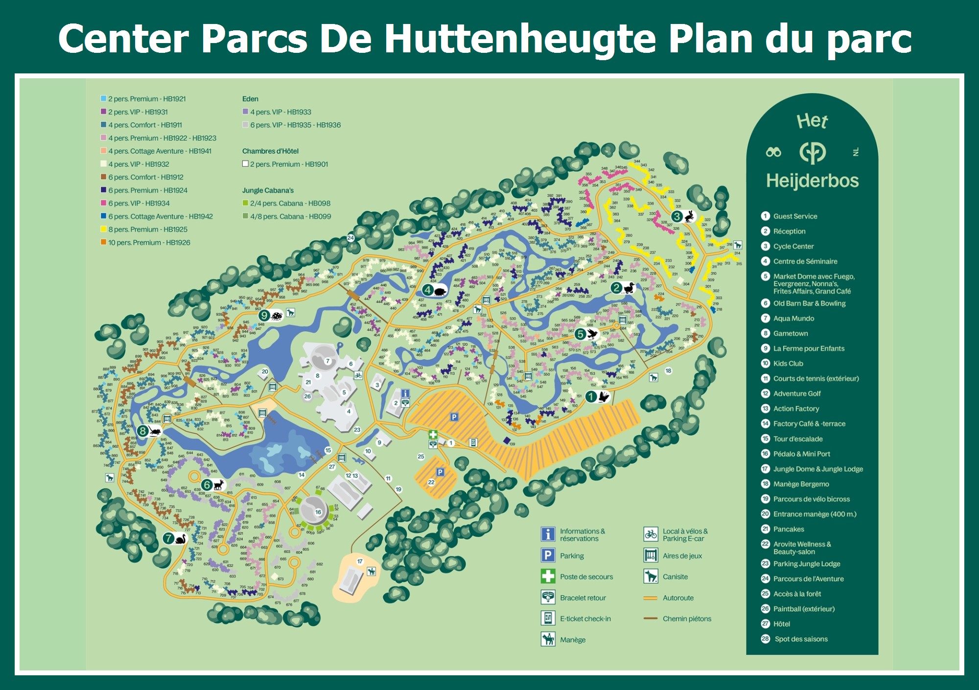 Le Plan Du Center Parcs De Huttenheugte ParkExplorer