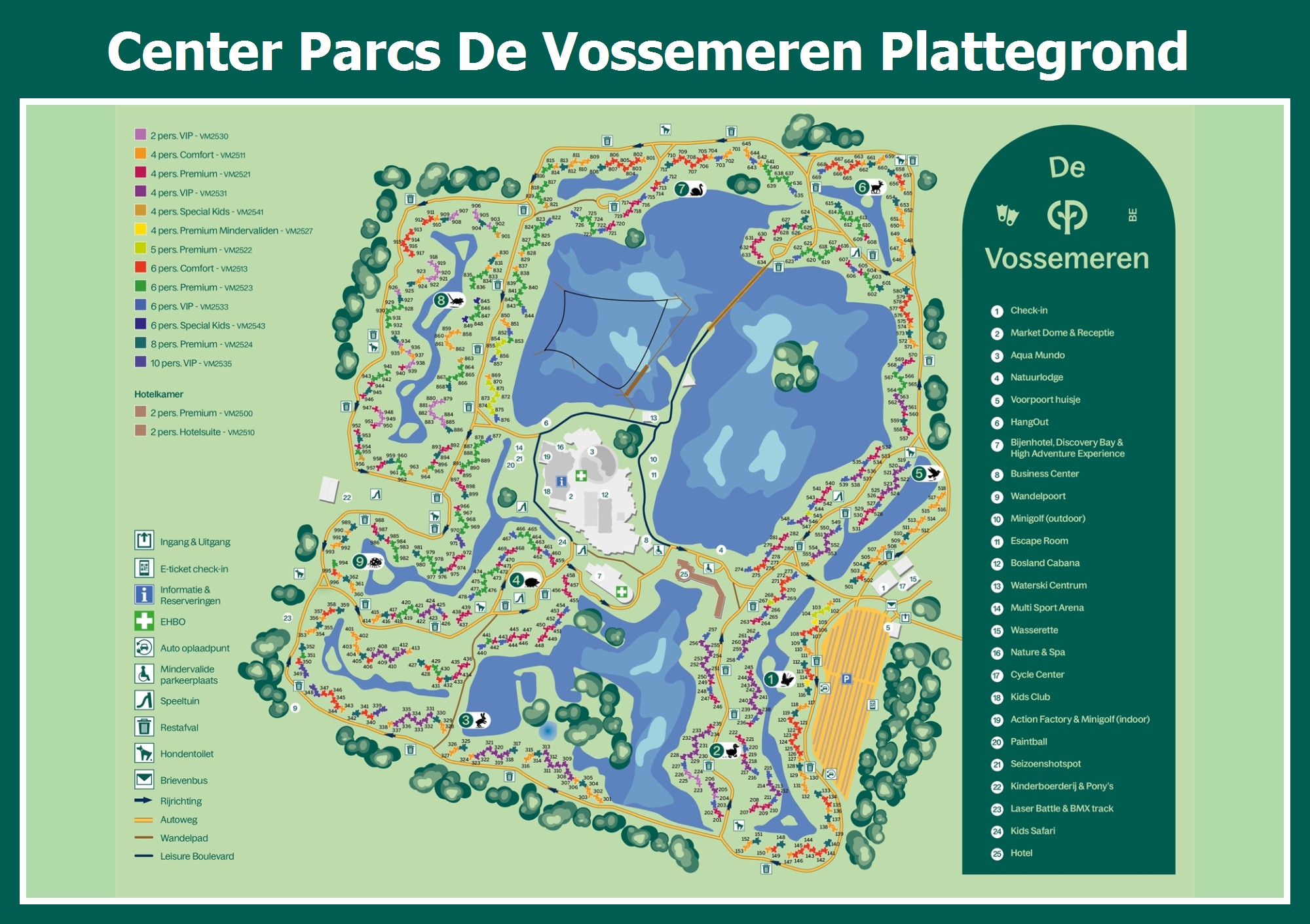 Plattegrond Center Parcs De Vossemeren