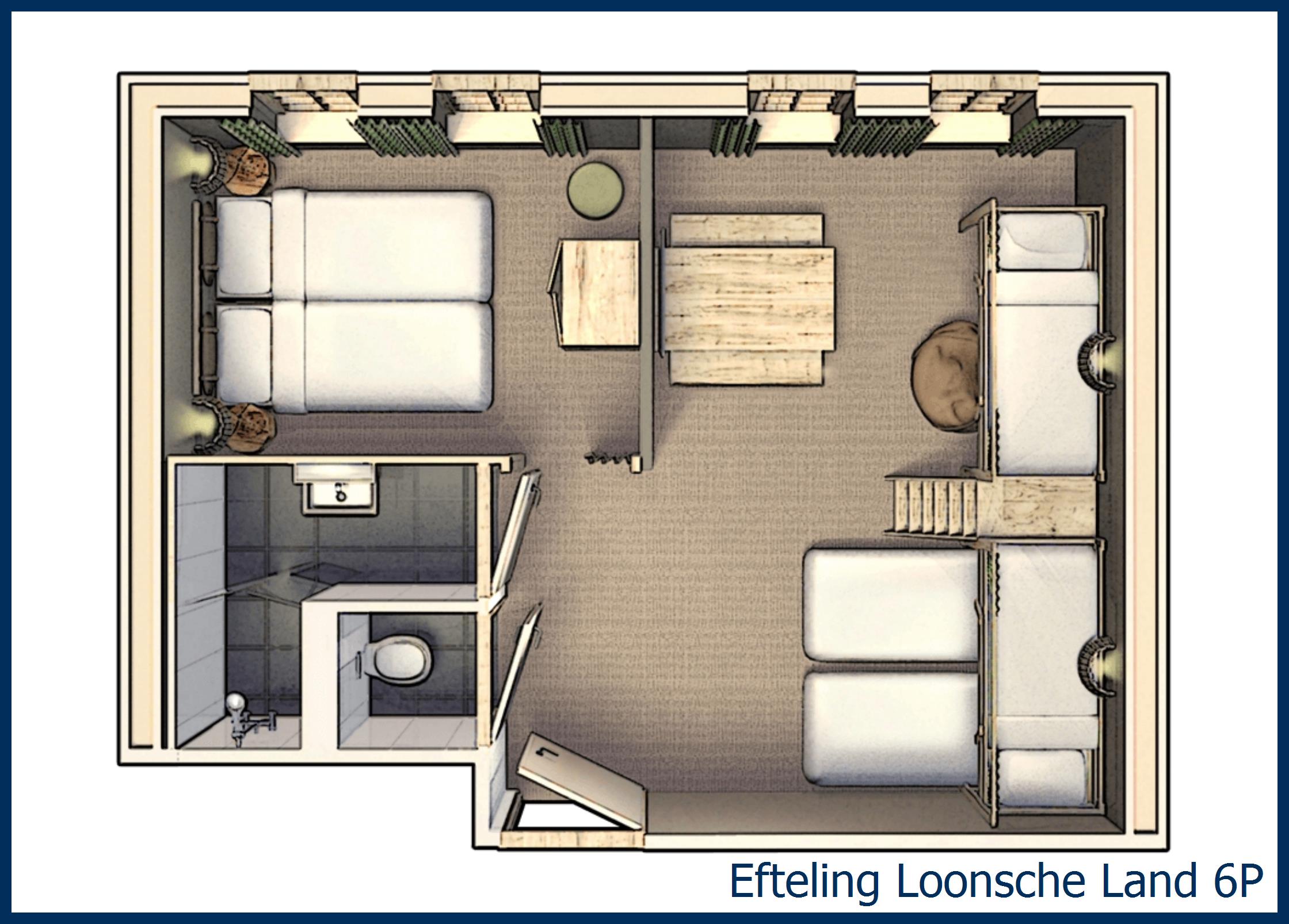 Standaard hotelkamer 6-persoons 6P in Loonsche Land
