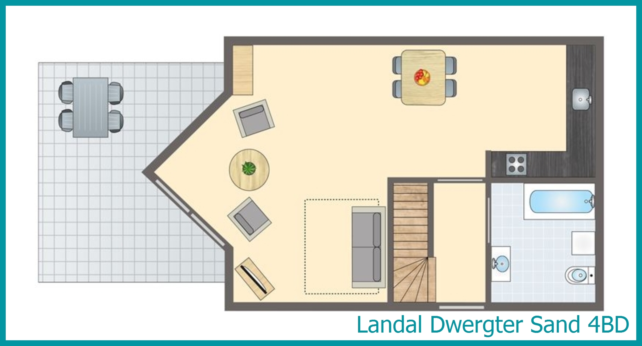 4-persoons hondenbungalow 4BD in Dwergter Sand