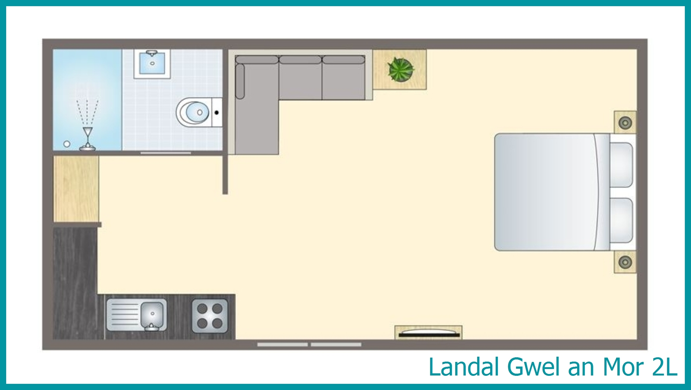2-persoons chalet 2L in Gwel an Mor