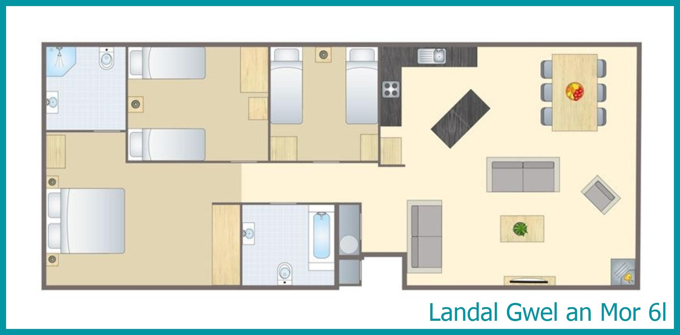 6-persoons chalet 6l in Gwel an Mor