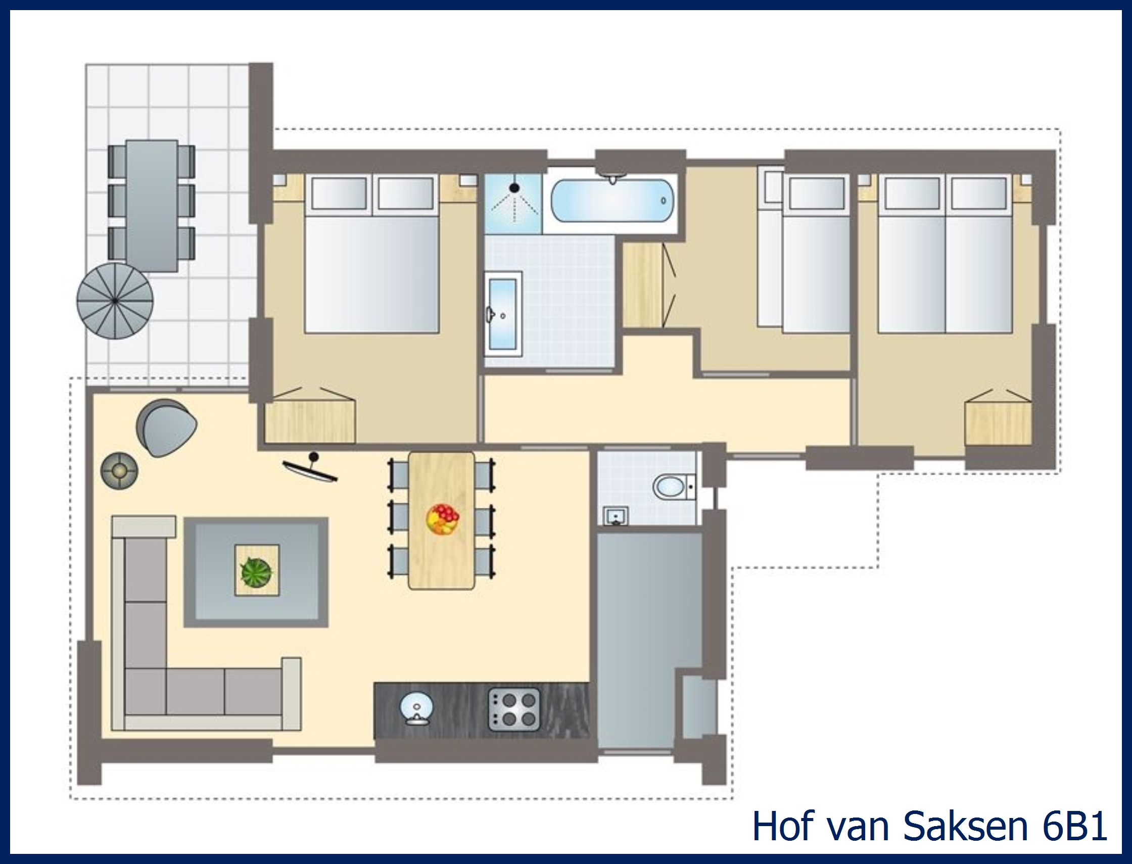 6-persoons bungalow 6B1 in Hof van Saksen