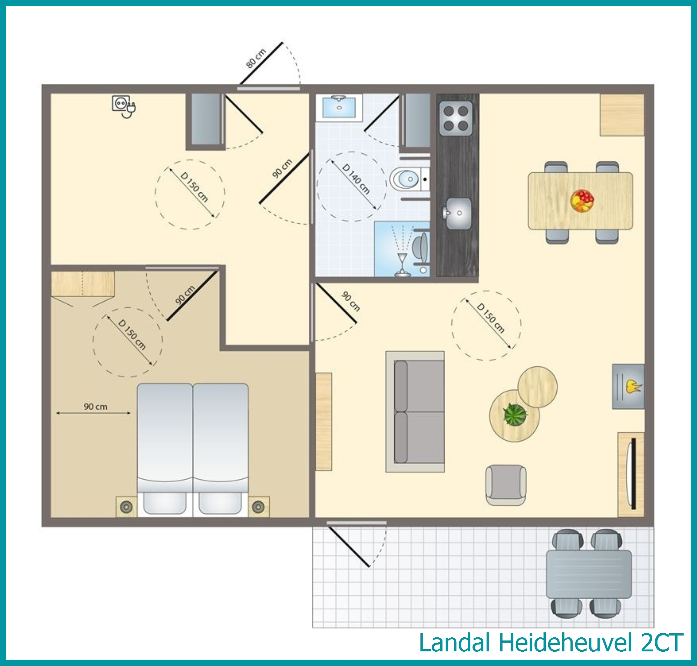 2-persoons bungalow 2CT in Heideheuvel