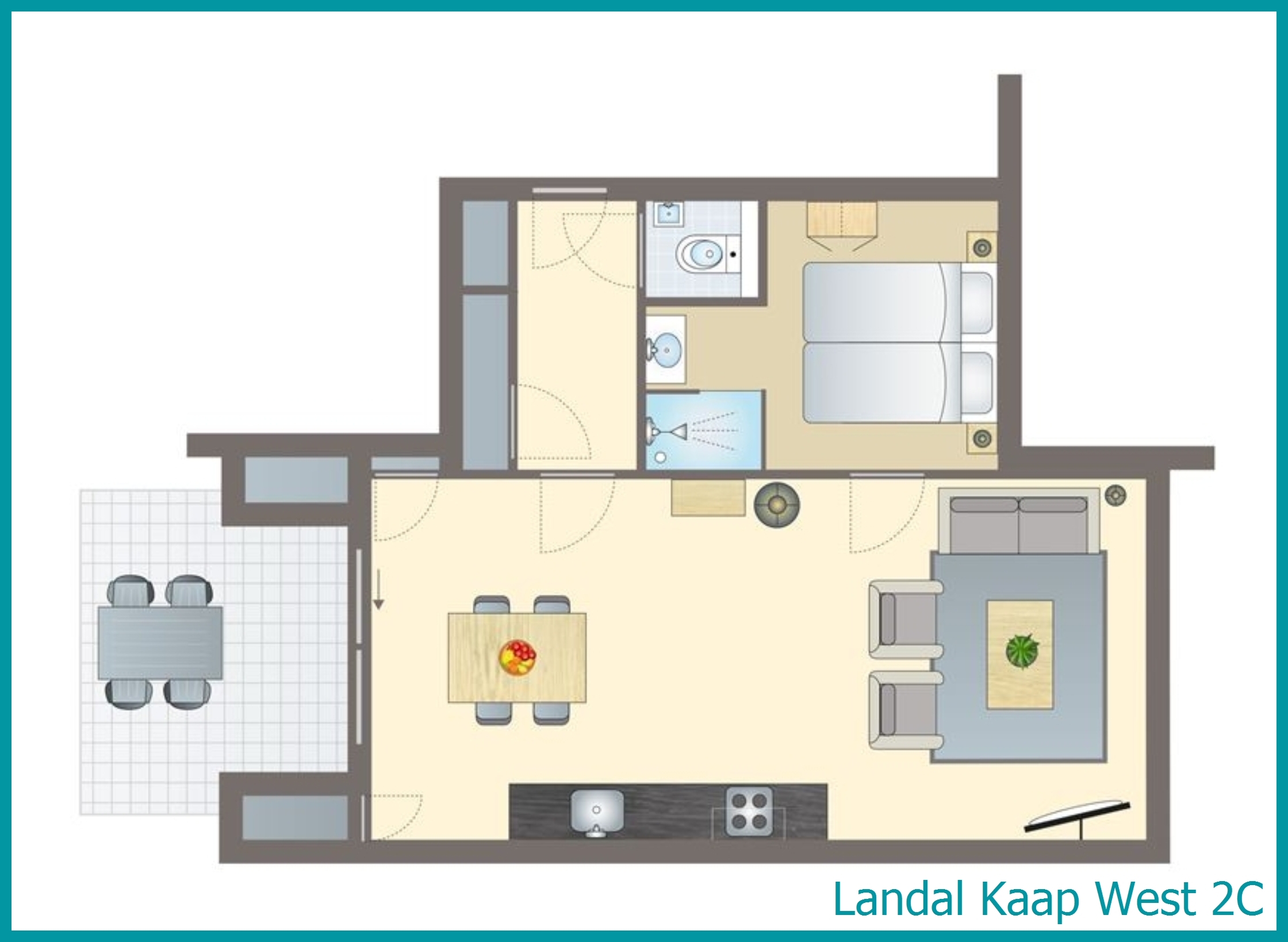 2-persoons appartement 2C in Kaap West