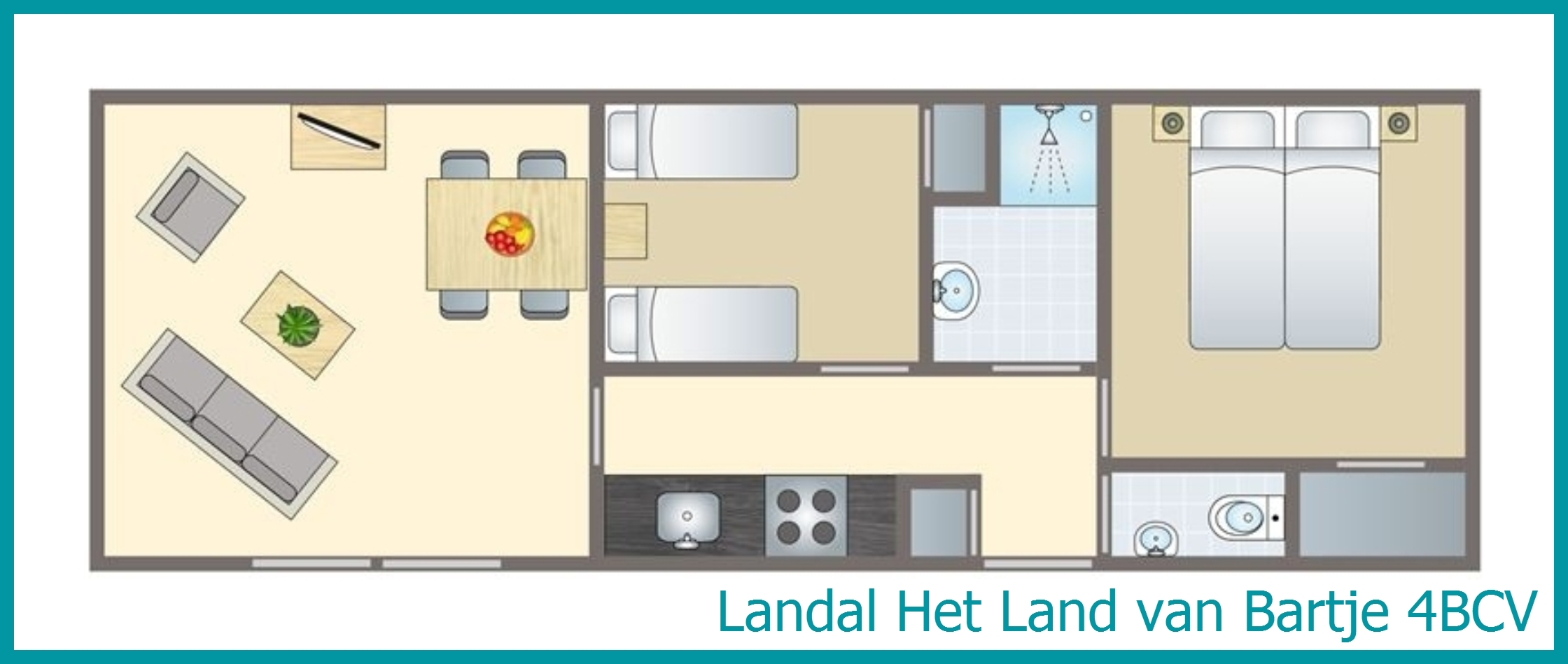 4-persoons stacaravan 4BCV in Het Land van Bartje