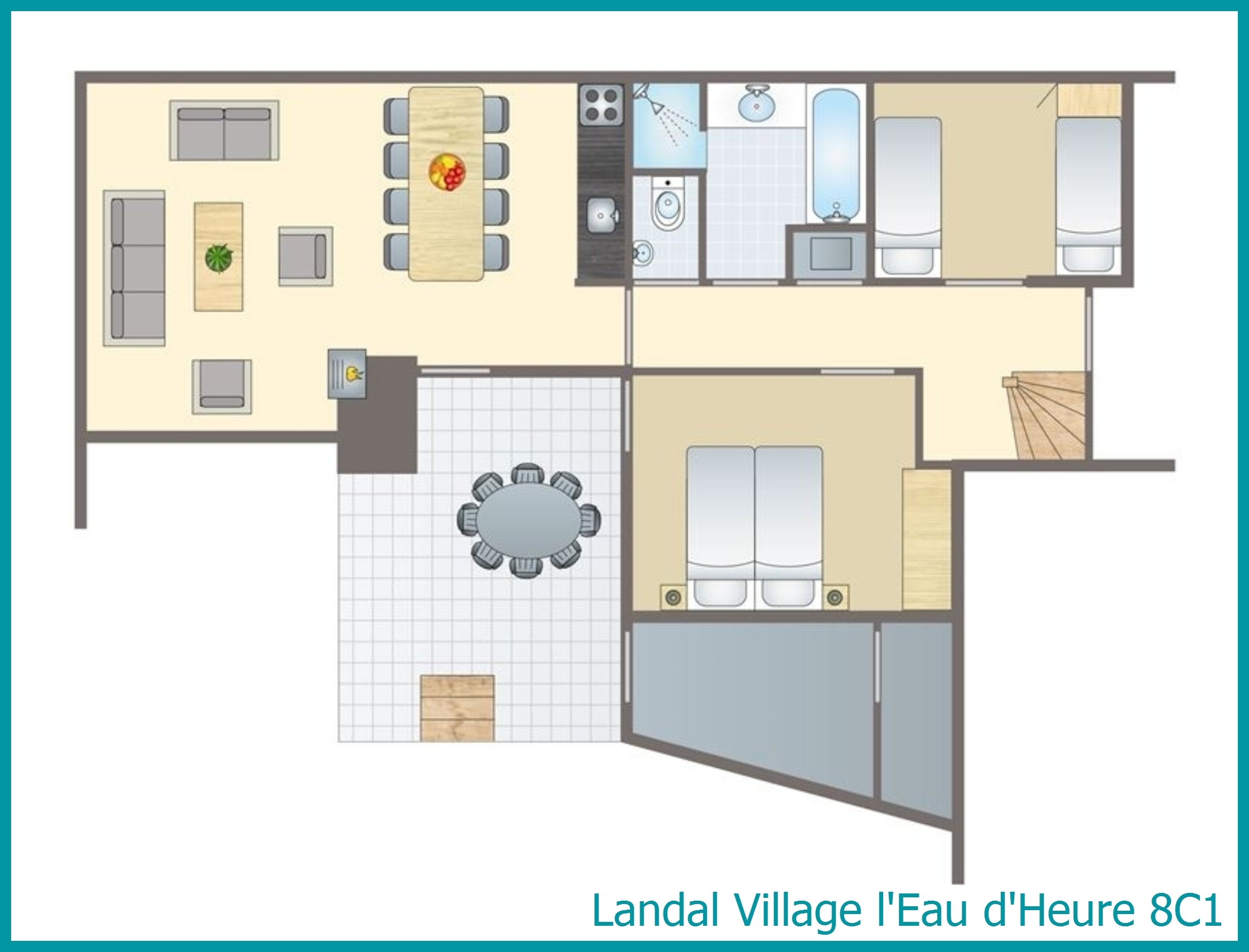 bungalow 8 personnes 8C1 à Village l'Eau d'Heure