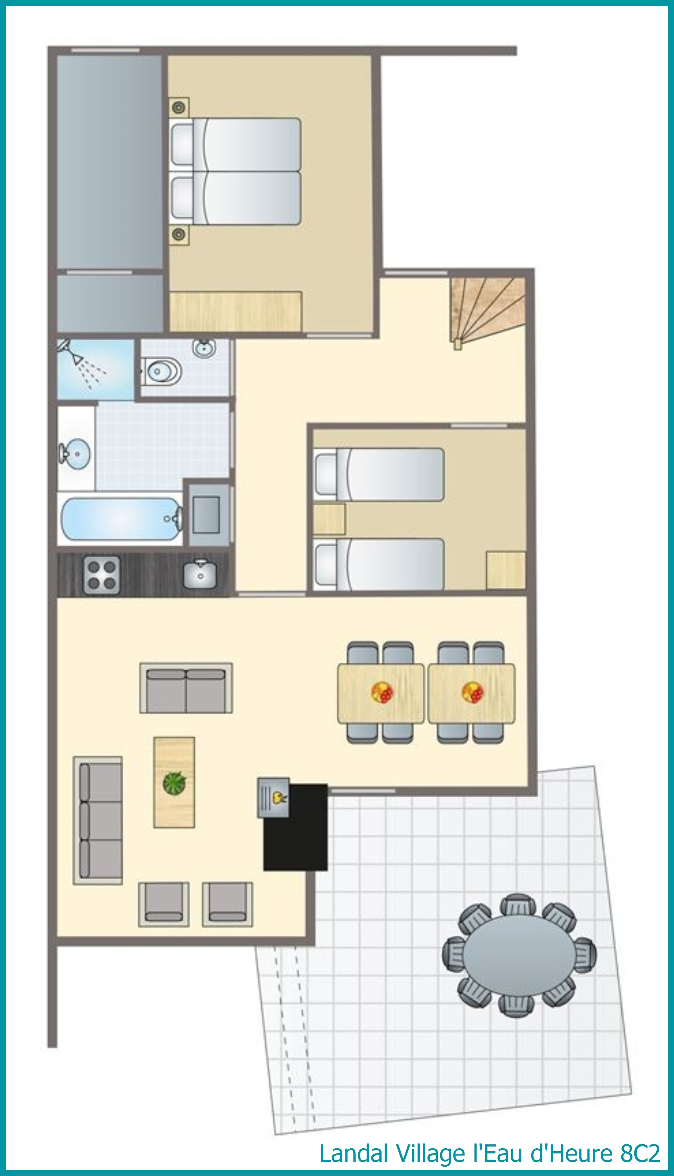 bungalow 8 personnes 8C2 à Village l'Eau d'Heure