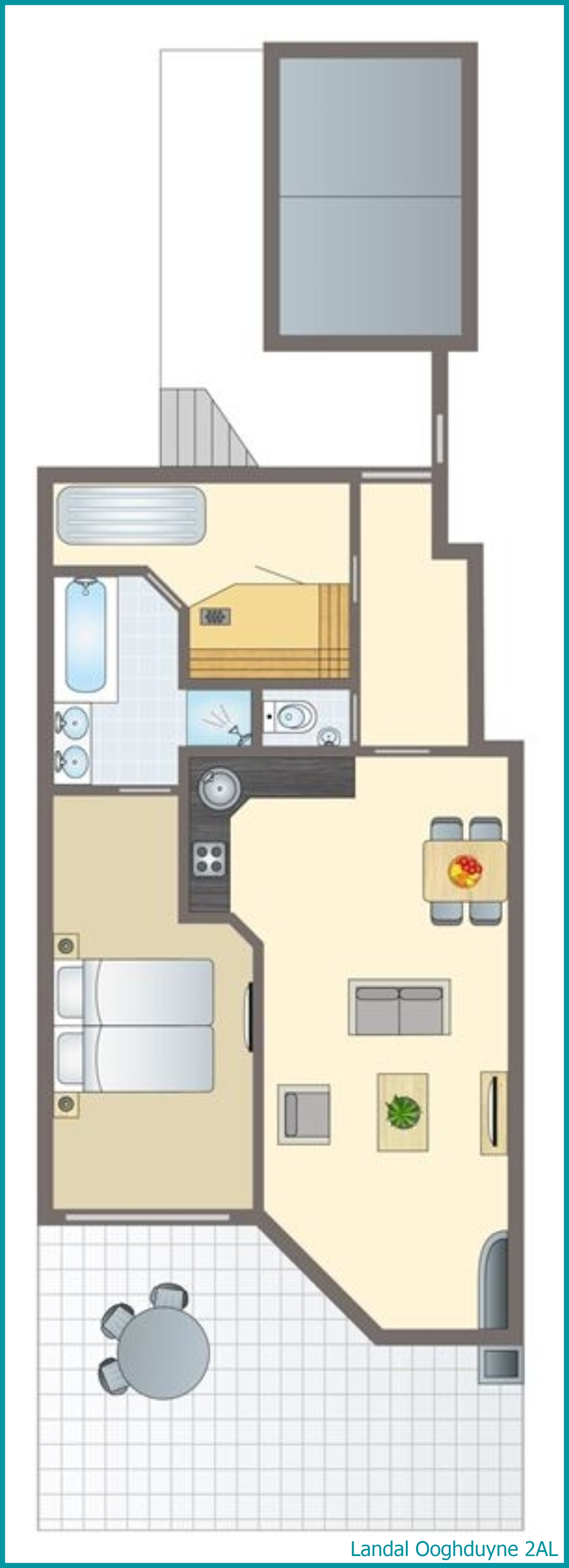 2-persoons appartement 2AL in Ooghduyne