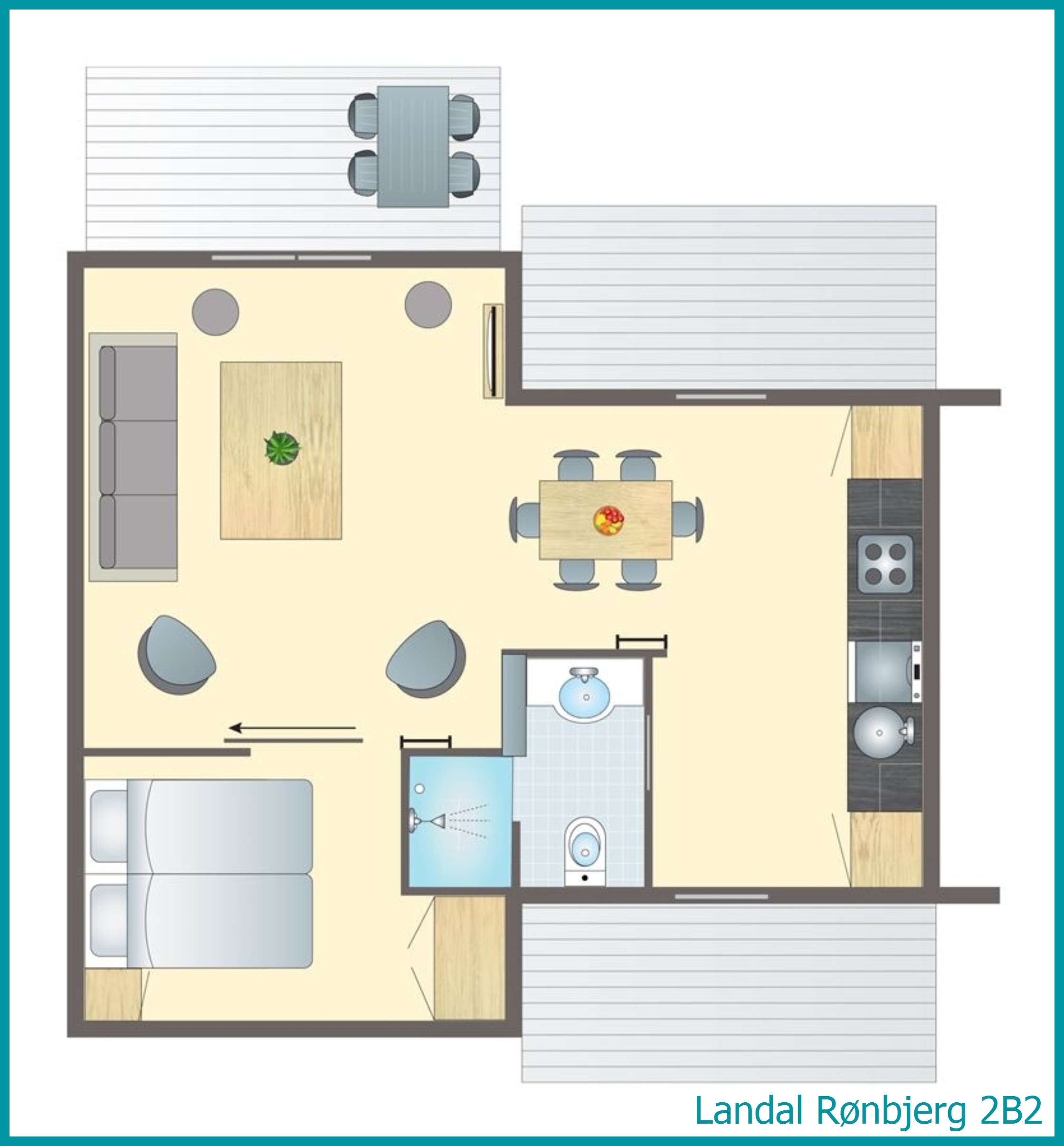 2-persoons bungalow 2B2 in Rønbjerg