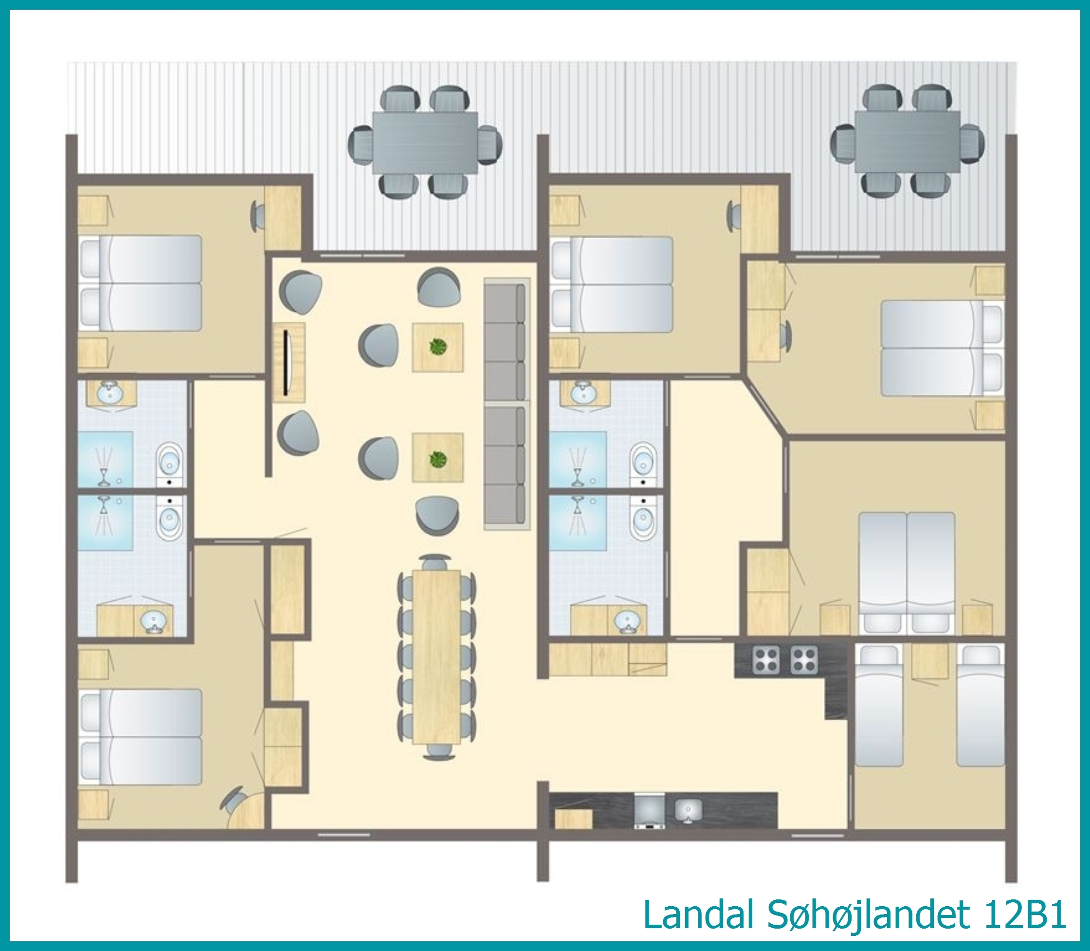 12-persoons bungalow 12B1 in Søhøjlandet