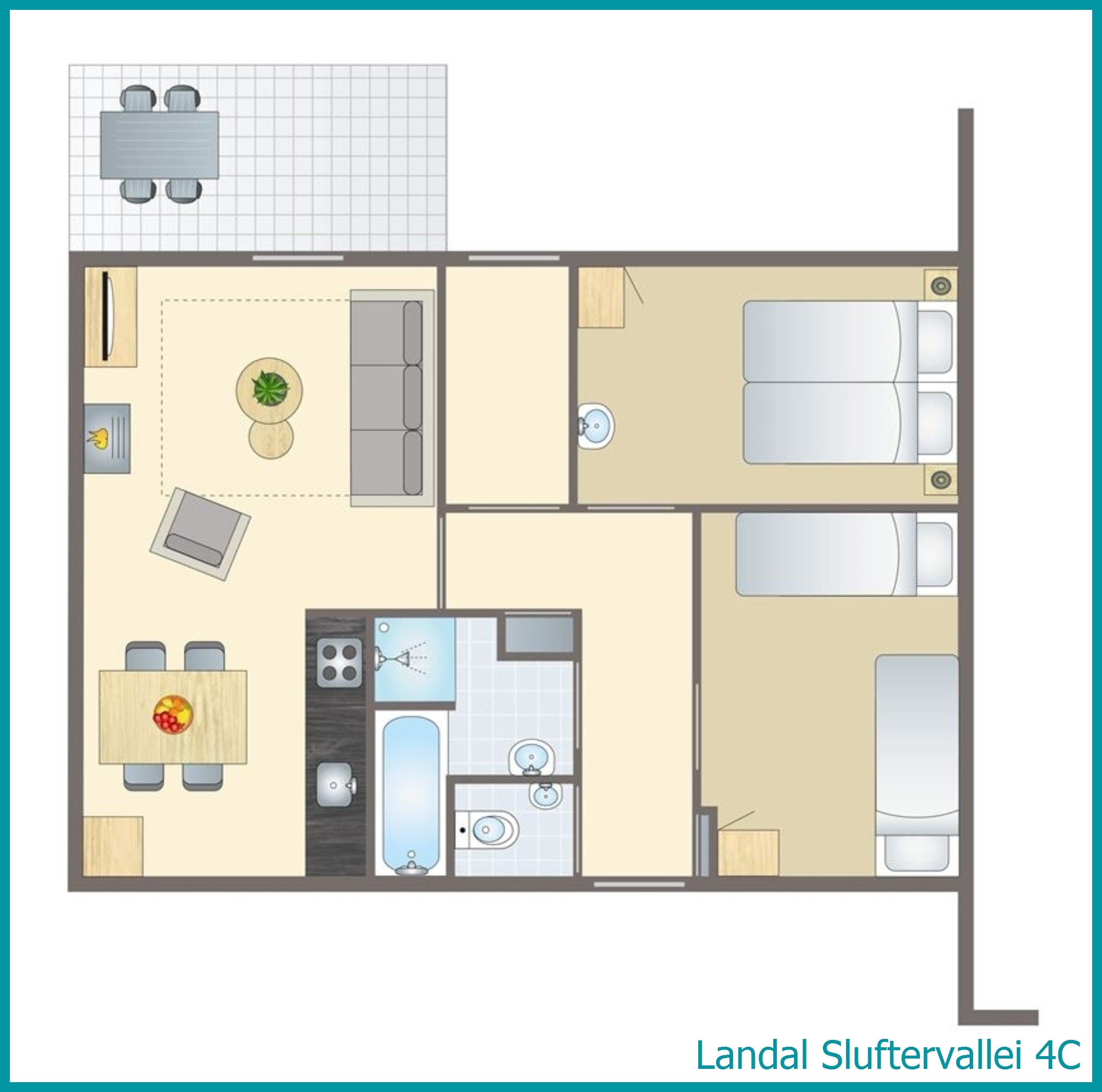 bungalow 4 personnes 4C à Sluftervallei