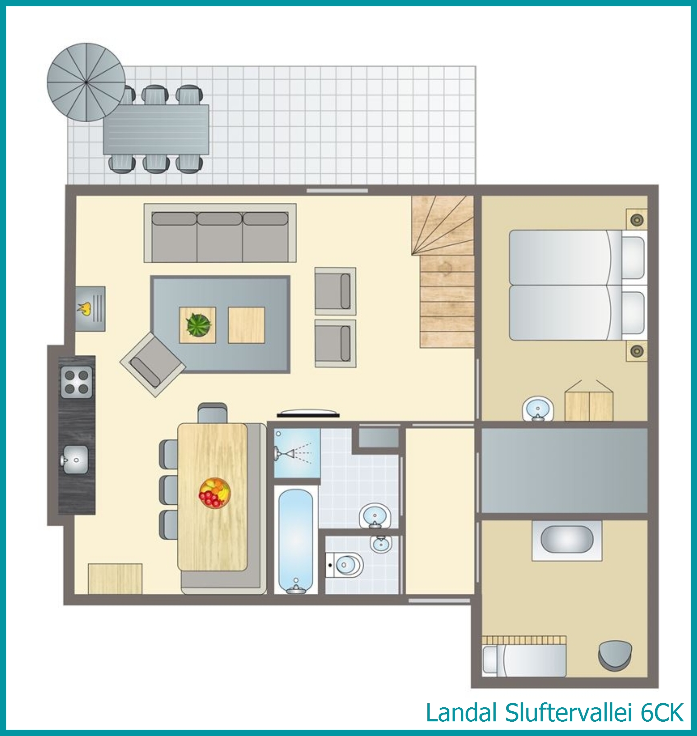 bungalow enfant 6 personnes 6CK à Sluftervallei