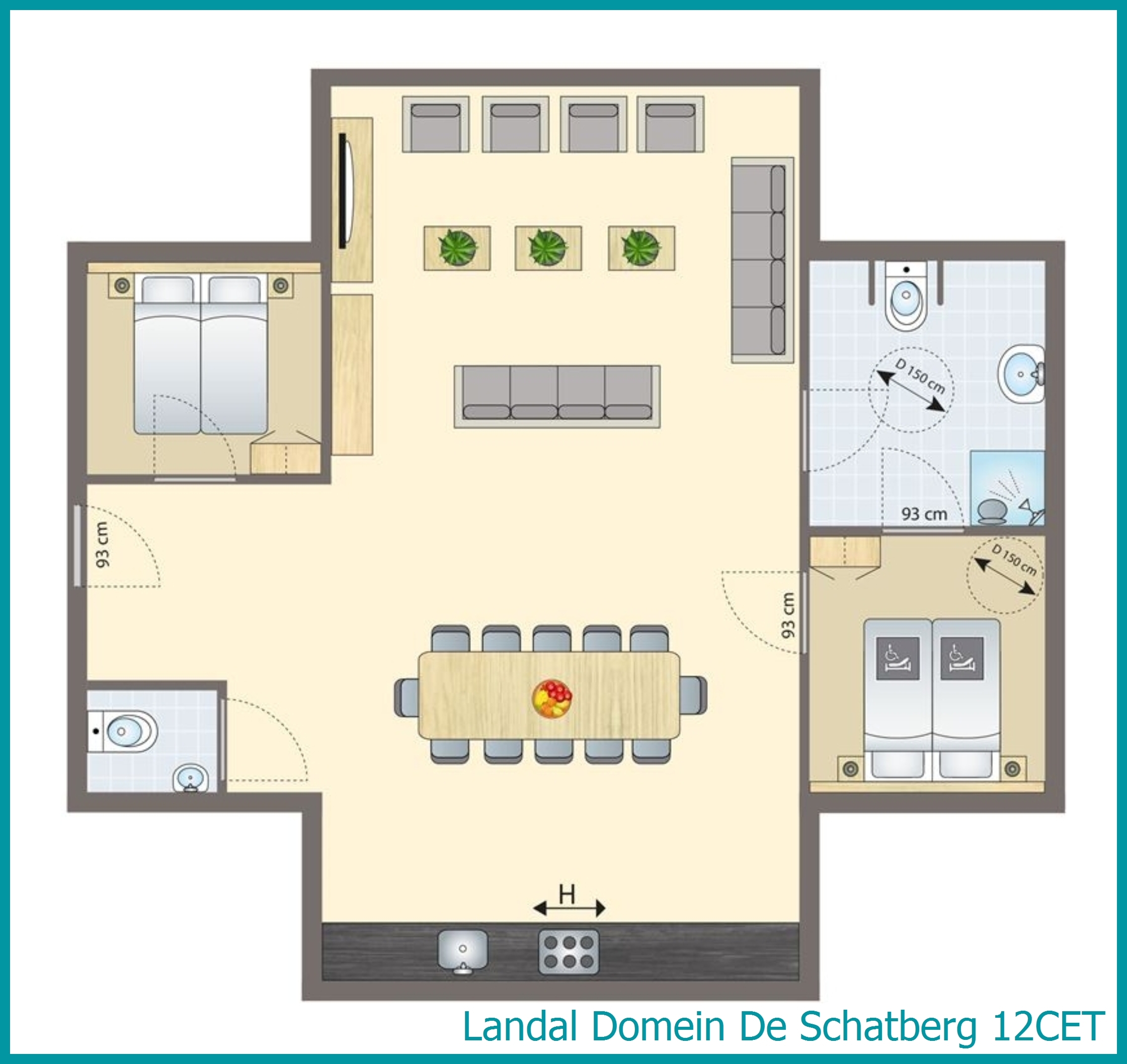 12-persoons bungalow 12CET in Domein De Schatberg