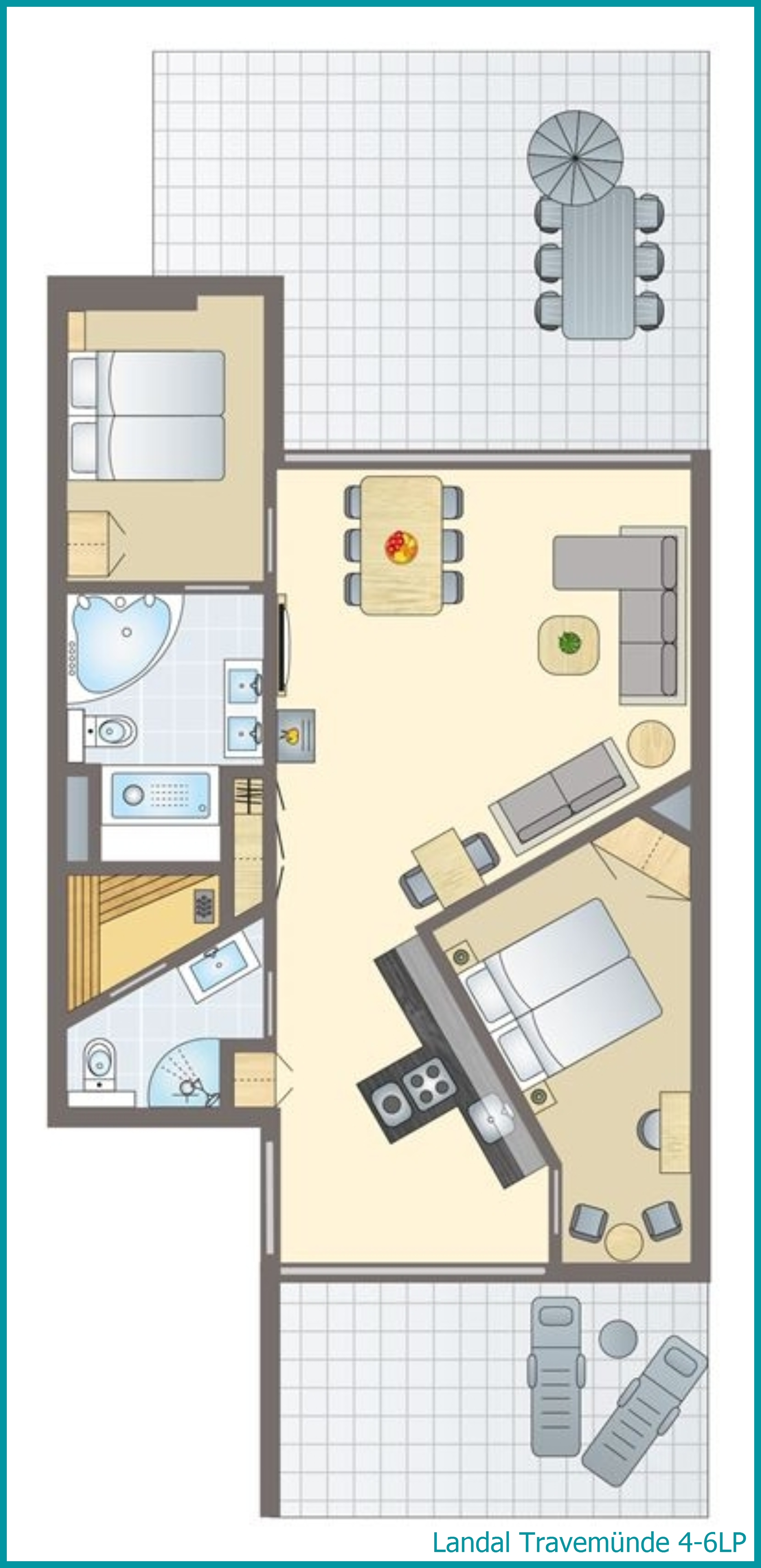 4-6-persoons penthouse 4-6LP in Travemünde