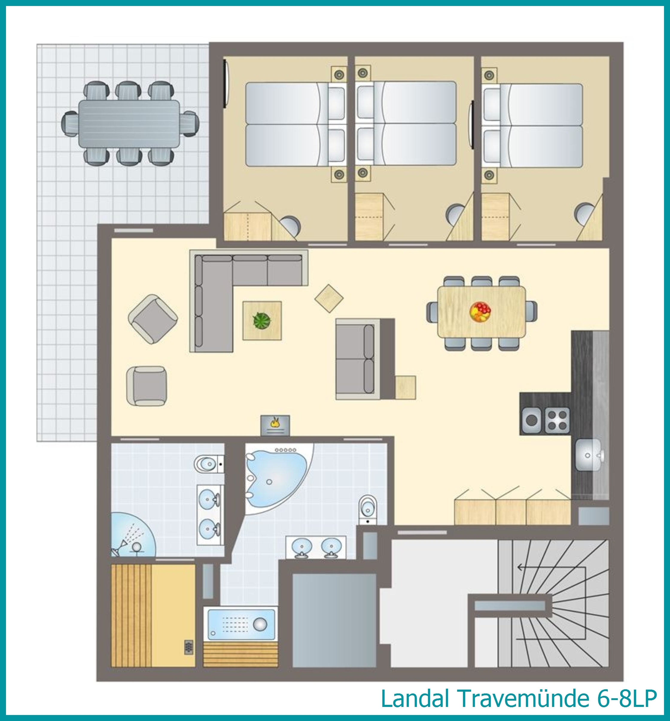 6-8-persoons penthouse 6-8LP in Travemünde