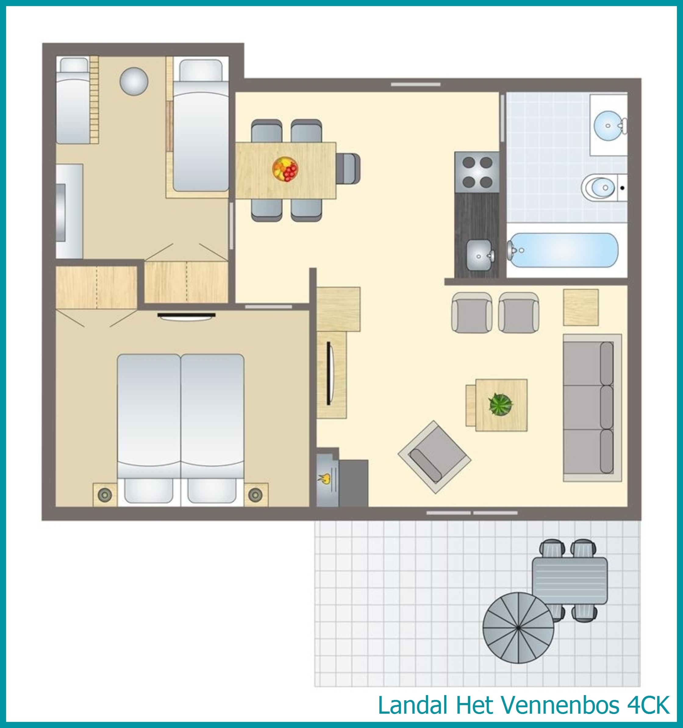bungalow enfant 4 personnes 4CK à Het Vennenbos