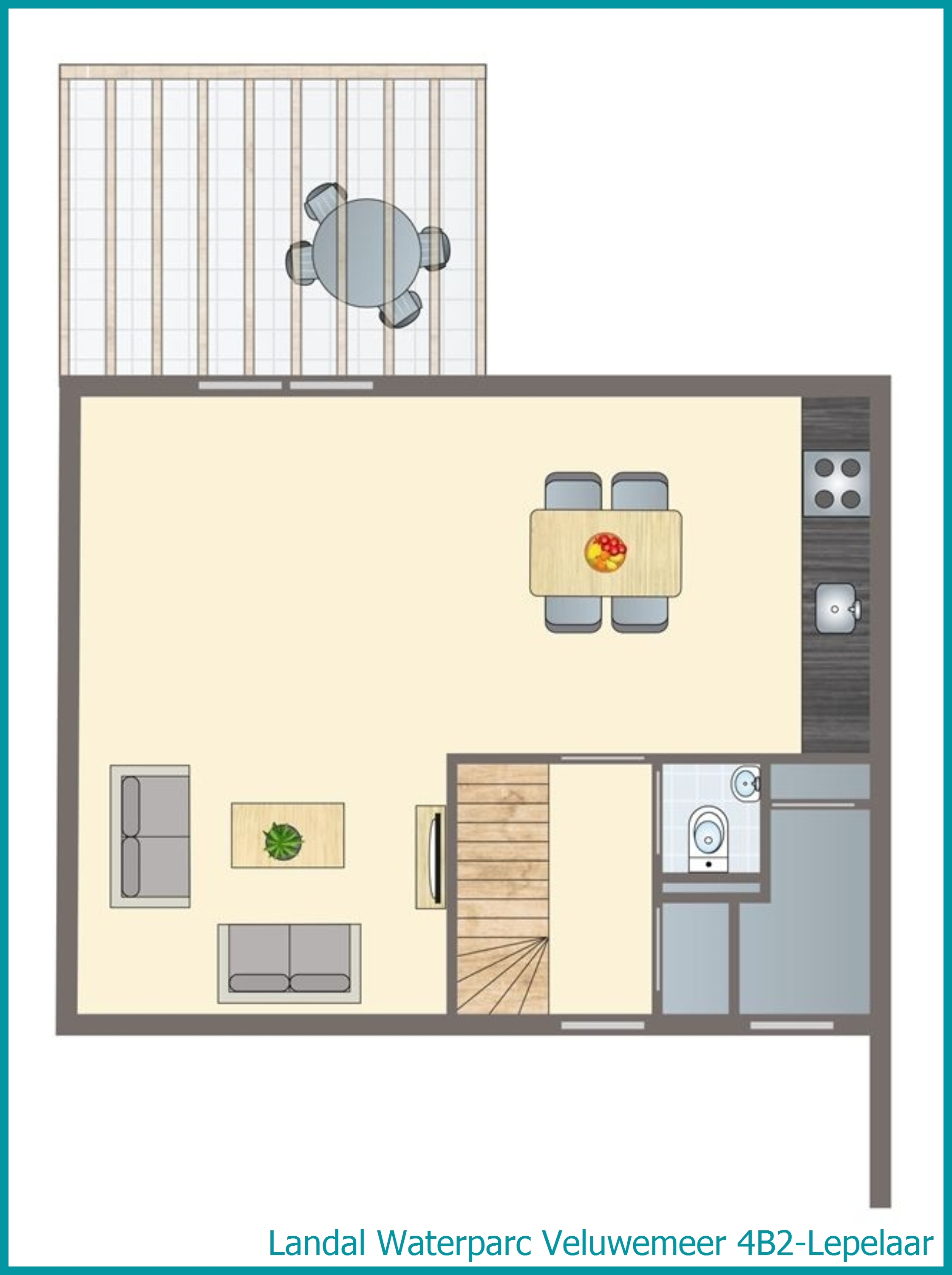 4-persoons bungalow 4B2-Lepelaar in Waterparc Veluwemeer
