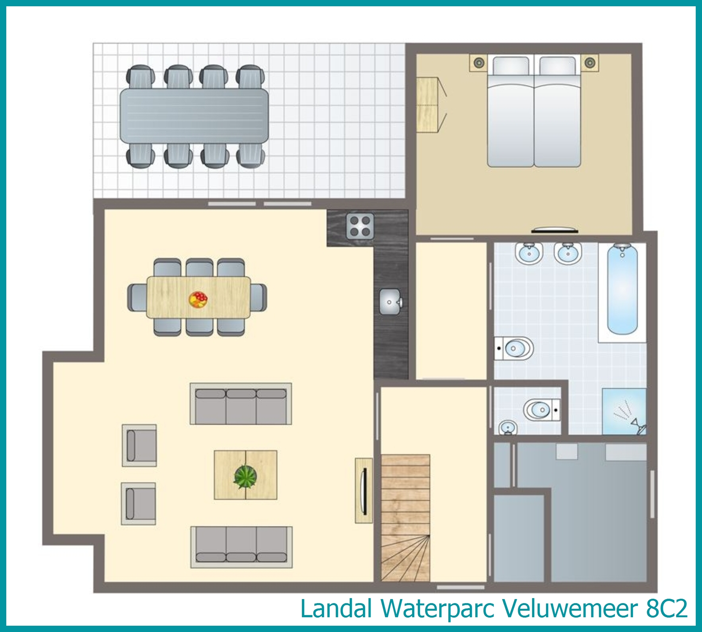 8-persoons villa 8C2 in Waterparc Veluwemeer