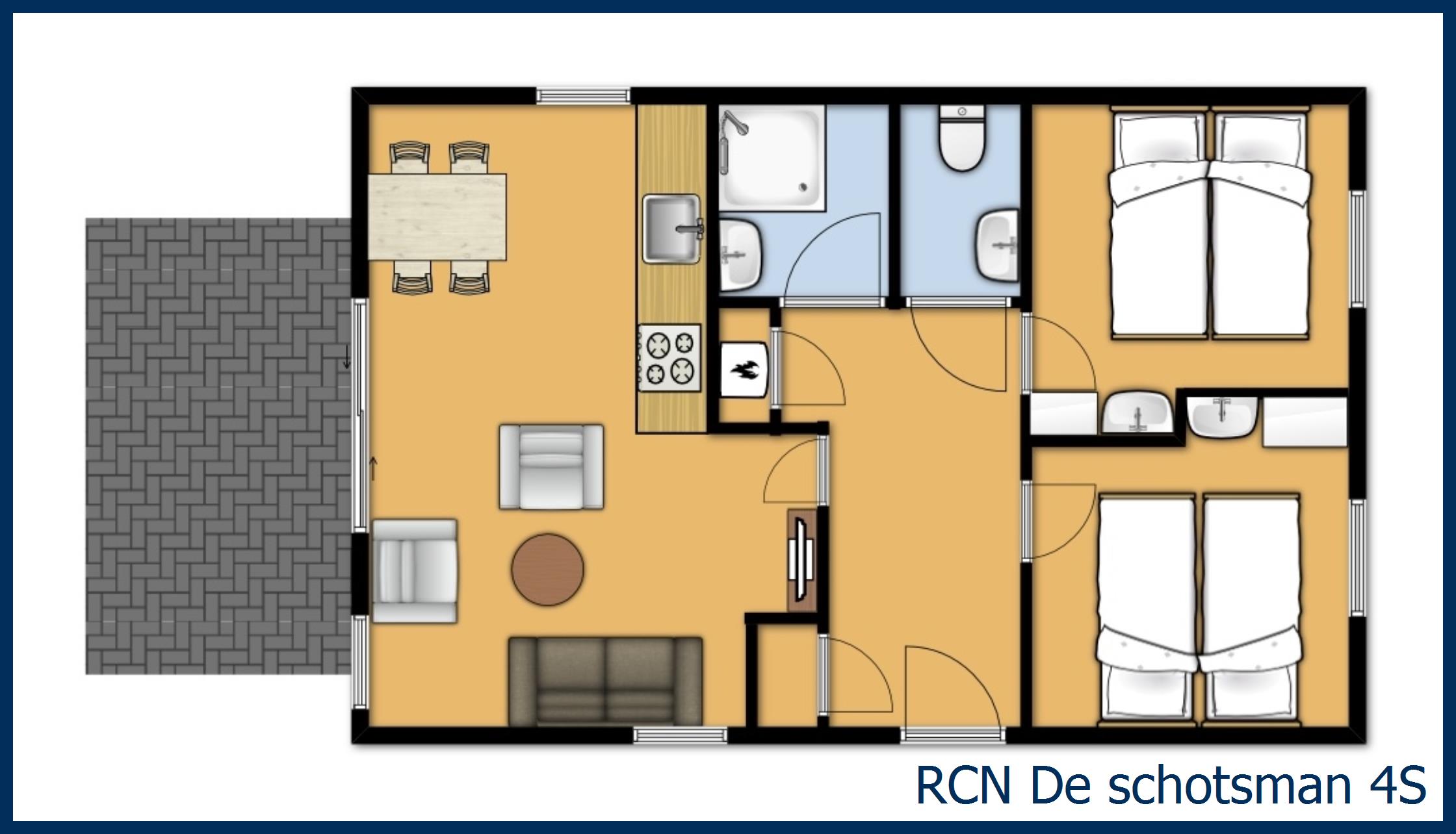 Appartement de caisson 4S in De Schotsman