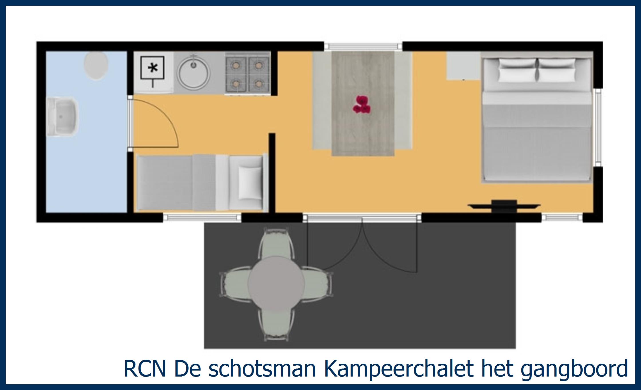 Blokhut Kampeer het gangboord in De Schotsman