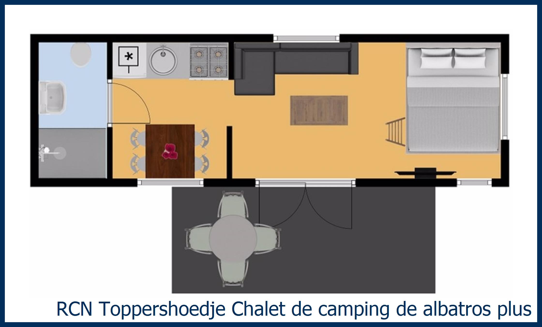 Cabane en bois de camping de albatros plus à Toppershoedje
