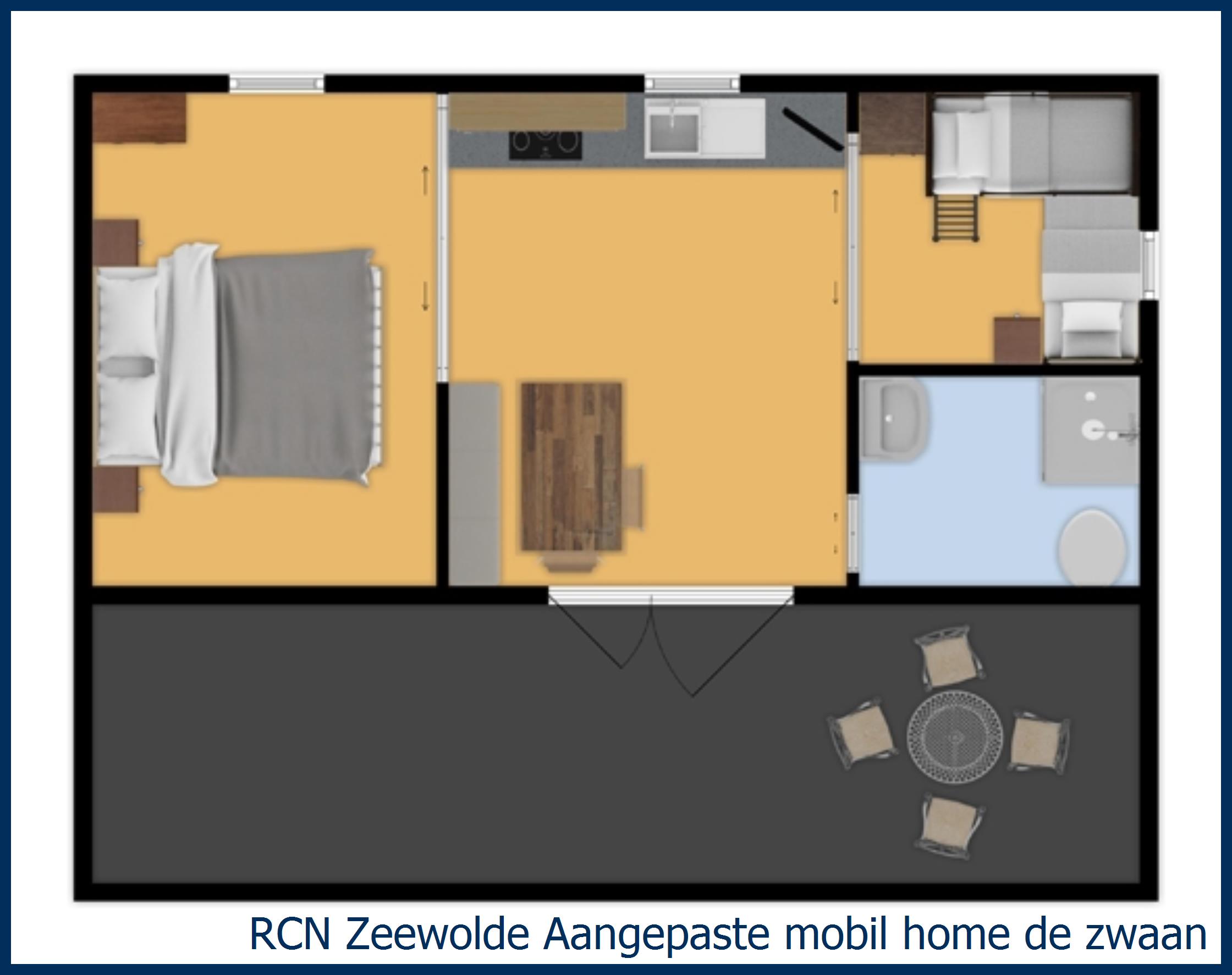 Stacaravan Aangepaste mobil home de zwaan in Zeewolde