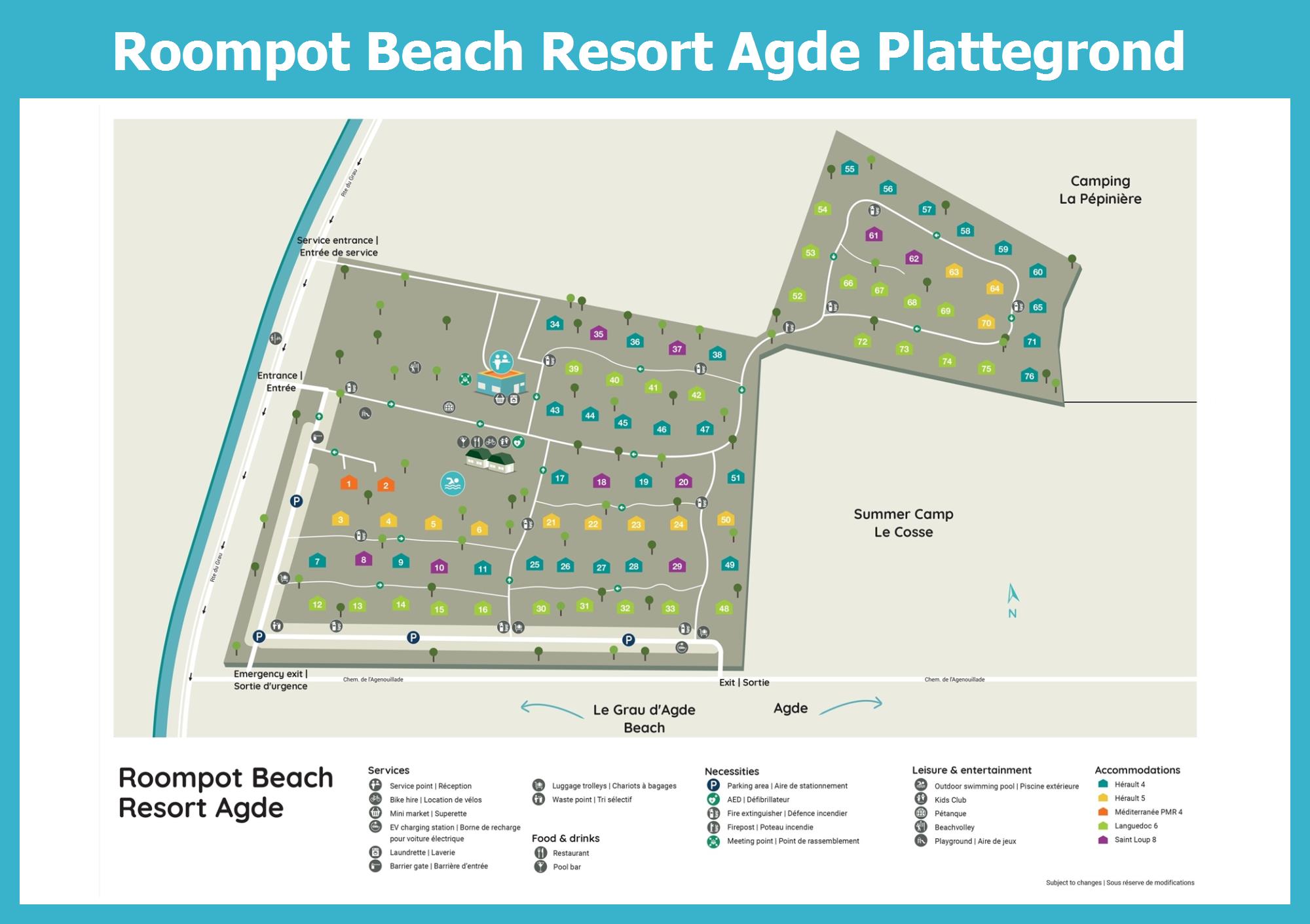 Plattegrond Beach Resort Agde
