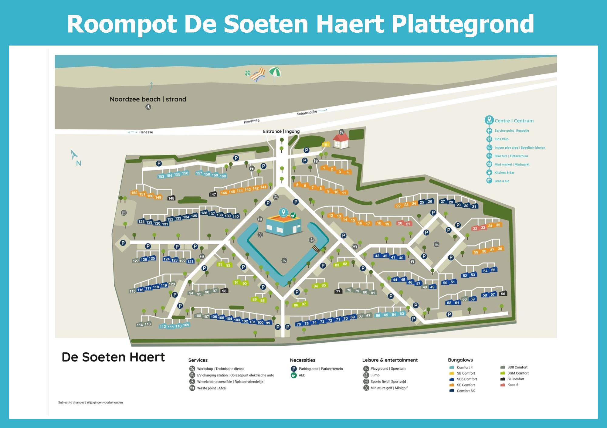 Plattegrond Roompot De Soeten Haert