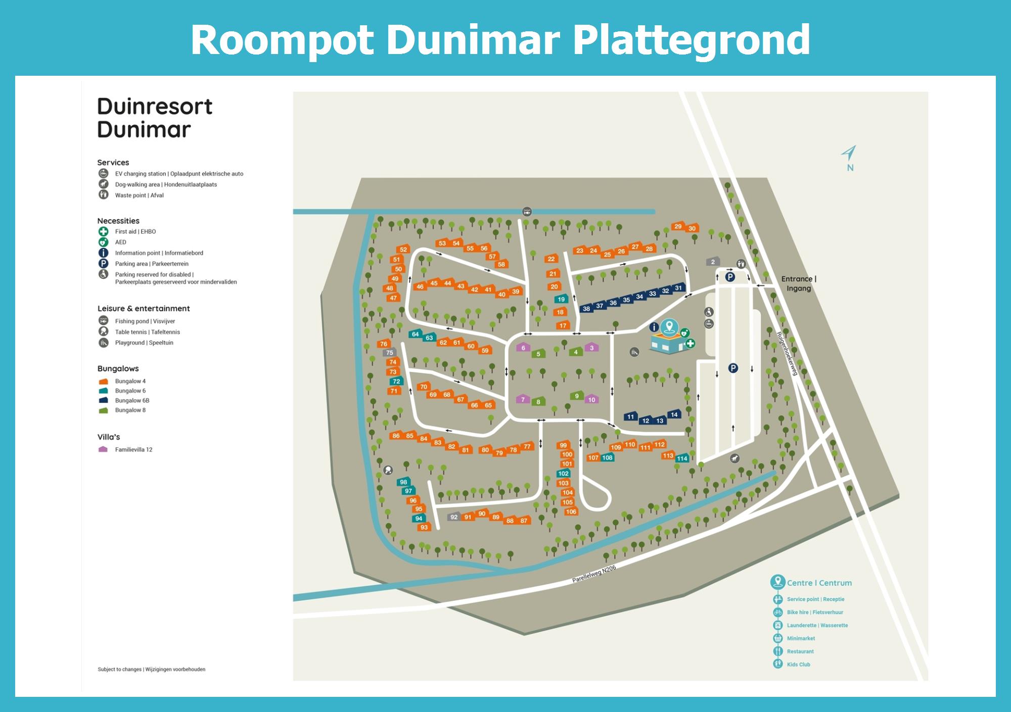 Plattegrond Roompot Duinresort Dunimar