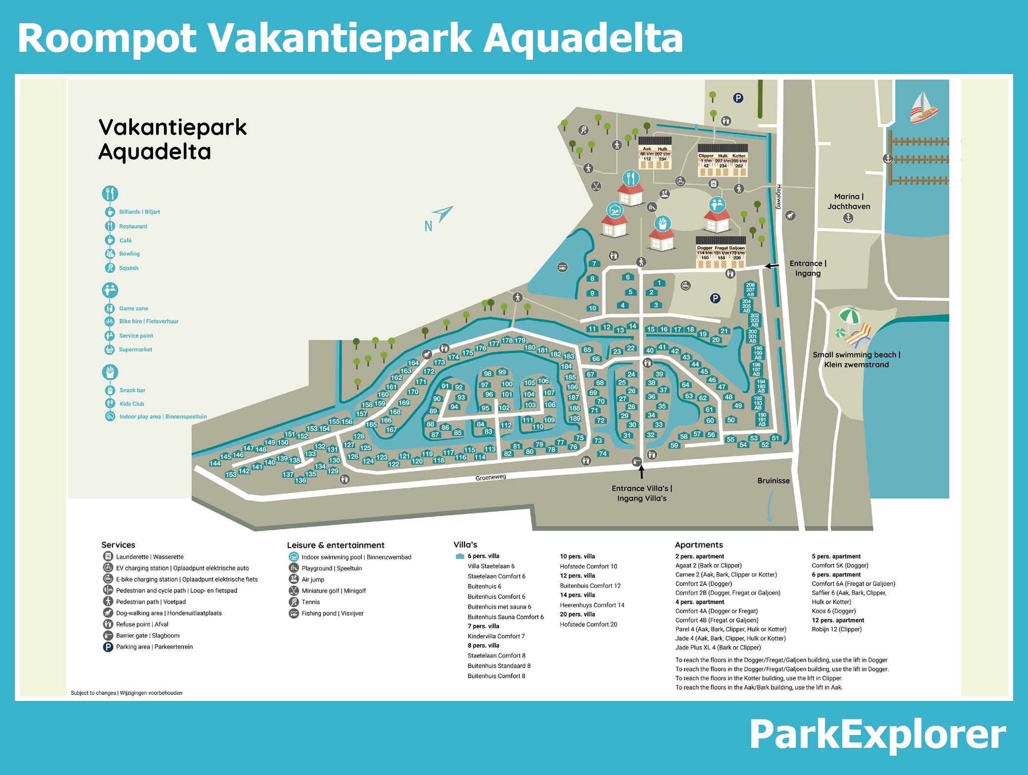 Plattegrond Roompot Aquadelta
